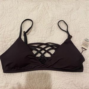 L*Space charcoal gray bikini top, NEW WITH TAGS